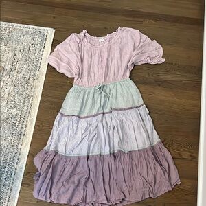 Charming Pink and Purple Kids Dress